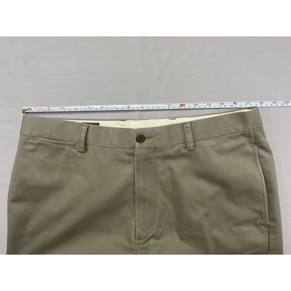 ORVIS Trim Fit Plain Front Chinos Khakis Pants Mens 35x27 100% Cotton Tan Beige - Picture 8 of 14
